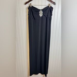 Torrid Black Strapless Rhinestone Beaded Maxi Dress B48